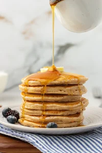 Date Liquid Sugar drizzled on pancakes as a natural sweetener