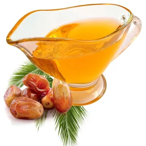 Glass jar filled with pure Date Liquid Sugar – Healthy sugar alternative