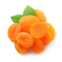 Dried apricots isolated on white backgrounds.